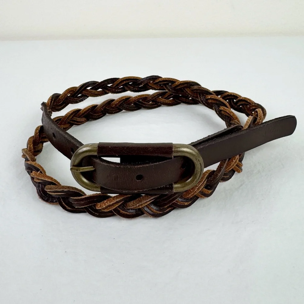Delia's Vintage Brown Leather Braided Belt